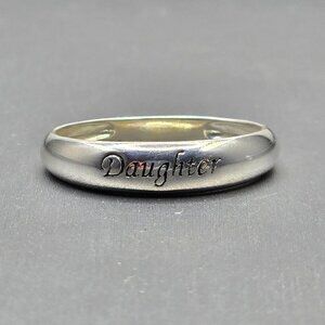 VTG Sterling Silver 925 'Daughter' Ring Size 9 Signed RJ Tapered Band 2.73g